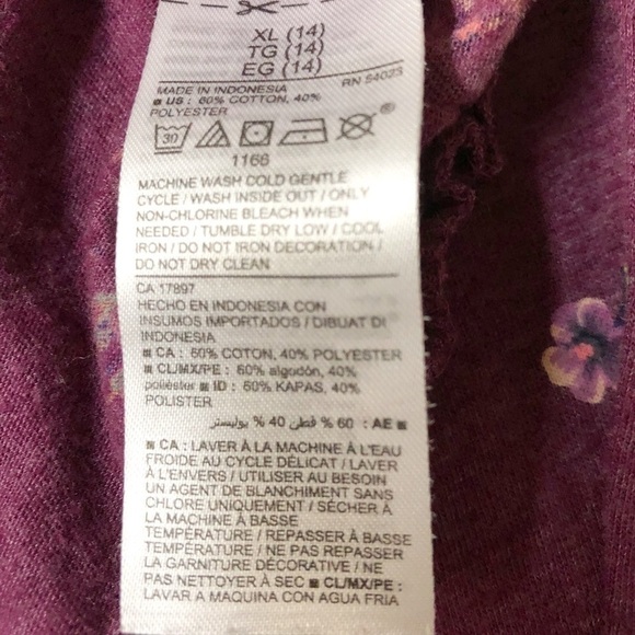 Old Navy floral top sweatshirt - future XL girls - Picture 5 of 6